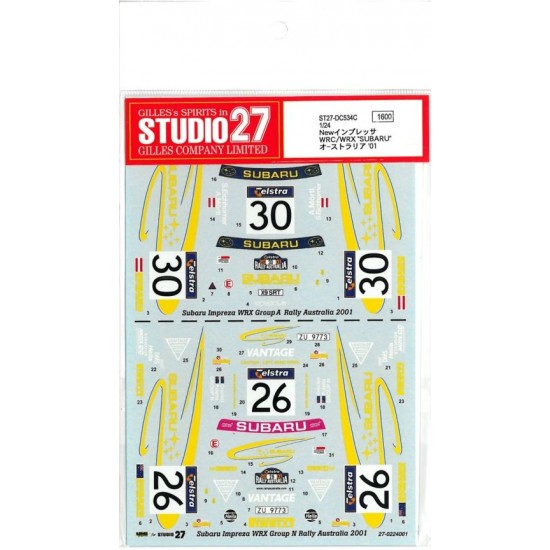 1/24 Subaru Impreza WRC/WRX Subaru #26 #30 2001 Australia Decals