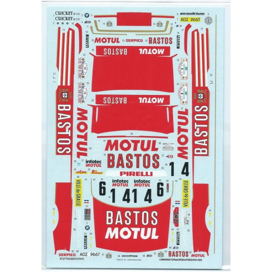 1/24 BMW M3 BATOS 1989 Tour de Corse Decals