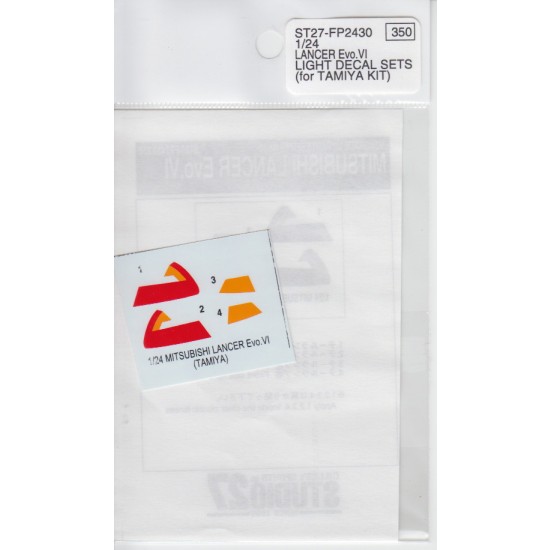 1/24 Mitsubishi Lancer Evolution VI Headlights & Rear Lights Lenses Decals for Tamiya kit