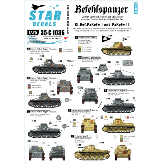 1/35 Decals for Befehlspanzer - German Command, Control and Observation Tanks #1