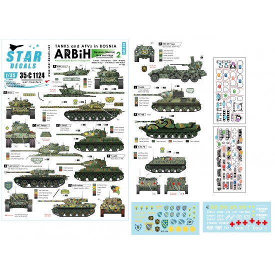 Decals for 1/35 Tanks & AFVs in Bosnia #2 - ARBiH T-34/85/55, M18/53/59/47, M-84/60PB
