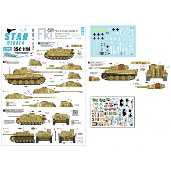 Decals for 1/35 German Funklenk Panzers #2 - (remote controlled) Tiger I/II, StuG III G