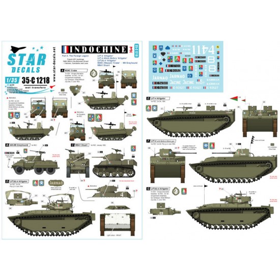 Decals for 1/35 Indochine #3: The Foreign Legion-M29C Crabe, Greyhound, M5A1 Stuart 