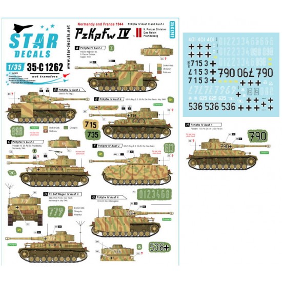 Decals for 1/35 PzKpfw IV in Normandy # 2. PzKpfw IV Ausf H and J