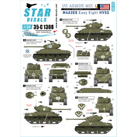 1/35 US Armoured Mix # 1. M4A3E8 'Easy Eight' HVSS in Europe 1944-45.