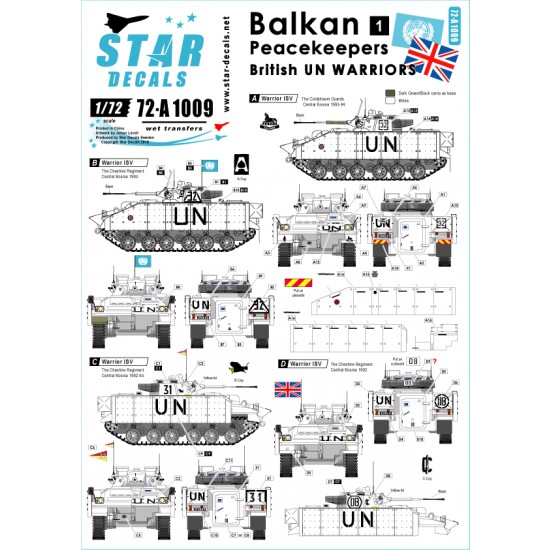1/72 Decals for Balkan Peacekeepers #1 - British UN Warriors
