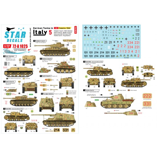 Decals for 1/72 German Tanks in Italy #5. Battle for Cassino 1944