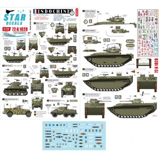 Decals for 1/72 Indochine #1: The Foreign Legion M29C, M3A1, Greyhound, M5A1 