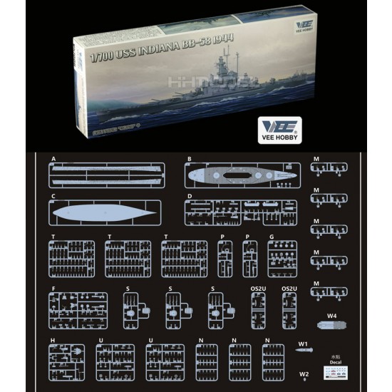 1/700 USS Indiana (BB-58) South Dakota-class Fast Battleship