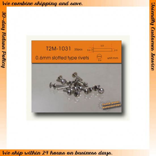 0.6mm Simulated Slotted Head Screws /Slotted Type Rivets (20pcs) T2M 1031