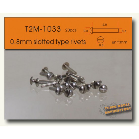 0.8mm Simulated Slotted Head Screws /Slotted Type Rivets (20pcs)