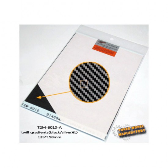 Gradients Twill Carbon Fiber (L) Silver/Black (Size: 135mm x 198mm)