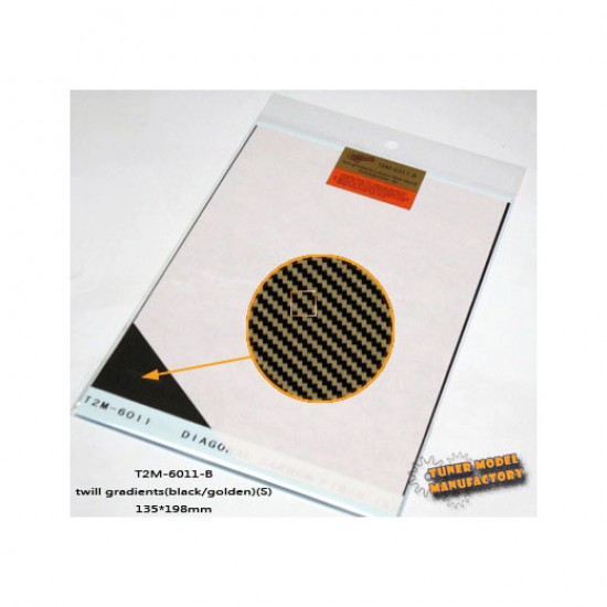 Gradients Twill Carbon Fiber (S) Golden/Black (Size: 135mm x 198mm)