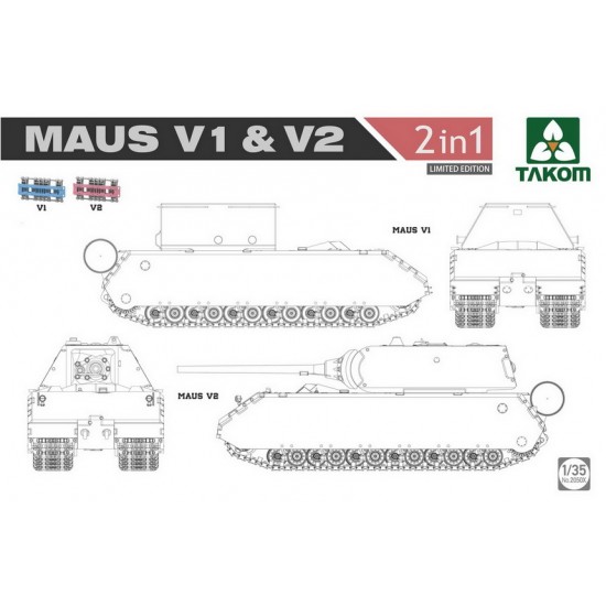1/35 WWII Panzer VIII Maus ("Mouse") V1 & V2 (2 in 1) [Limited Edition]