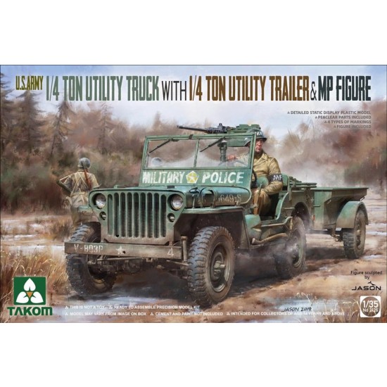 1/35 US Army 1/4 Ton Utility Truck w/Utility Trailer & MP Figure