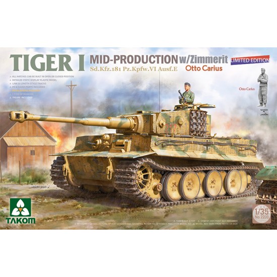 1/35 Tiger I Mid SdKfz.181 PzKpfw.VI Ausf.E w/Zimmerit & Otto Carius (Limited Edition)