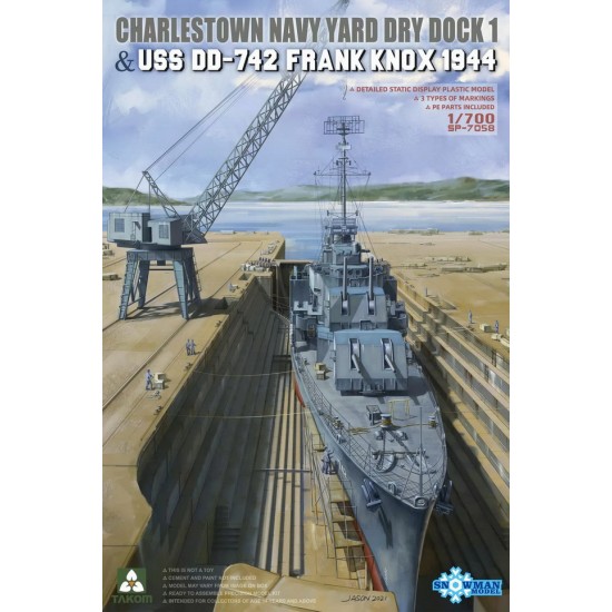 1/700 Charlestown Navy Yard Dry Dock #1 & USS DD-742 Frank Knox 1944