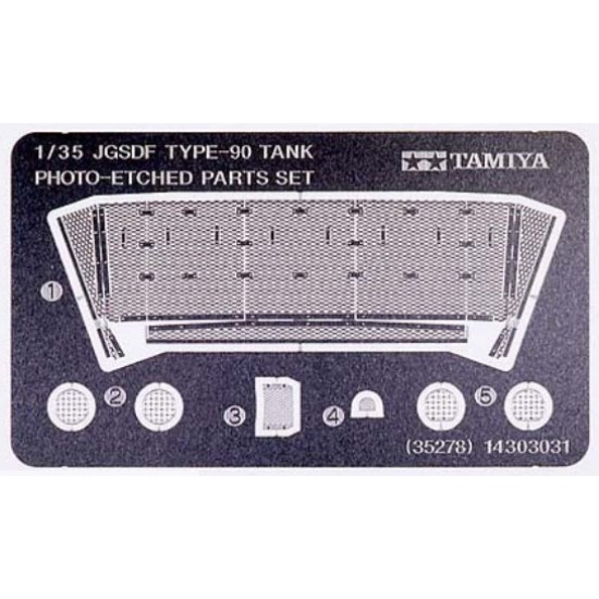 1/35 JGSDF Type 90 Tank Photo-Etched Set for Tamiya kit (1 Photo-Etched Sheet)