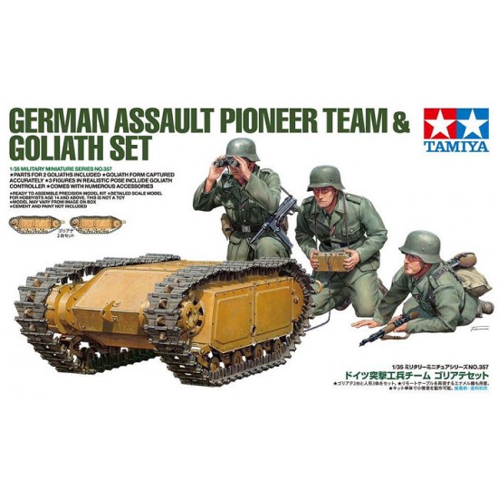 1/35 German Assault Pioneer Team (3 figures) & Goliath (x 2) Set