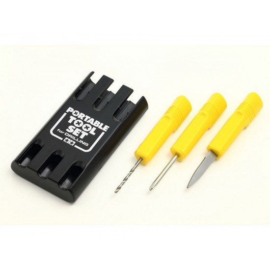 Portable Tools Set for Drilling: 2mm Drill, 2mm (+) Screwdriver, Reamer