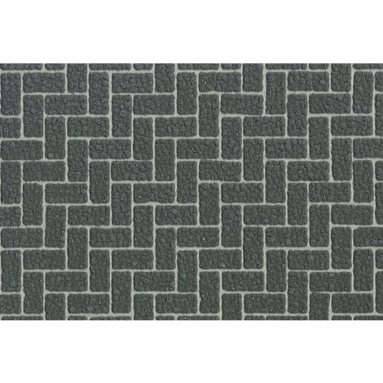 Diorama Material Sheet - Gray-Coloured Brickwork Road Surface A (A4 size: 297x210mm)