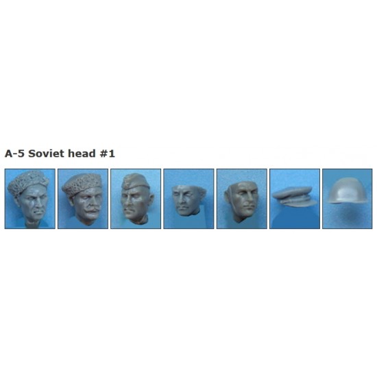 1/35 Soviet Heads set #1 (5 Heads and 2 Helmets)