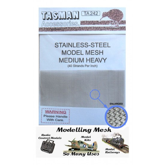 Medium Heavy Metal Mesh #Small (40 strands per inch, 90mm x 50mm appx)