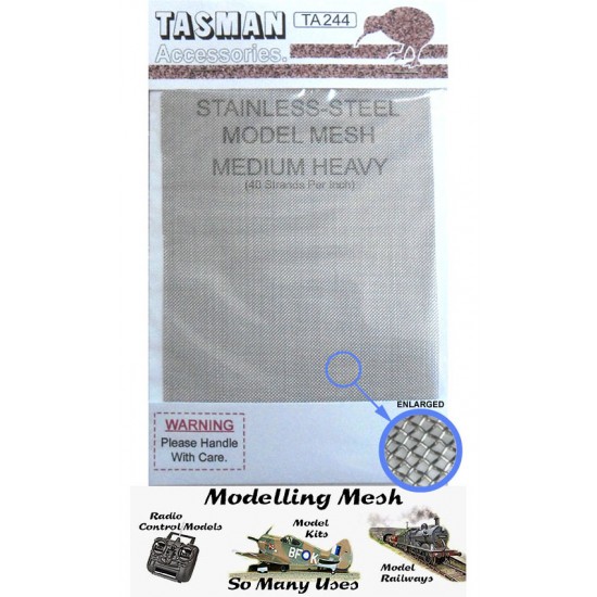 Medium Heavy Metal Mesh #Large (40 strands per inch, 135mm x 100mm appx)