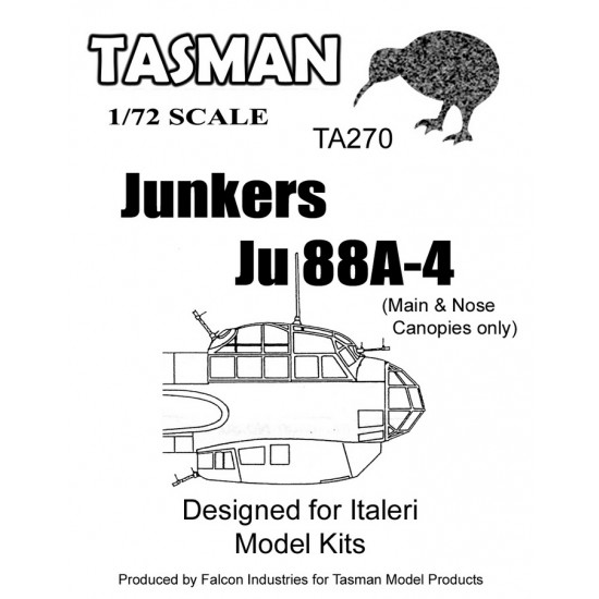 1/72 Junkers Ju88A-4 Canopy for Italeri kits
