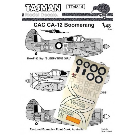 1/48 CAC CA-12 Boomerang Decals