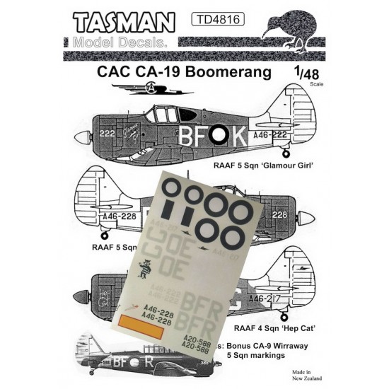 1/48 CAC CA-19 Boomerang Decals