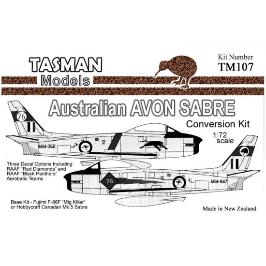 1/72 Australian Avon Sabre Conversion Set V1 for Fujimi F-86F/Hobbycraft Mk.5 kits