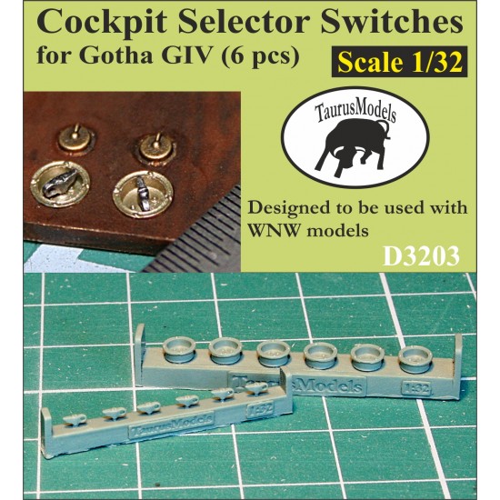 1/32 Cockpit Selector Switches for WNW's Gotha GIV (6 pieces) 
