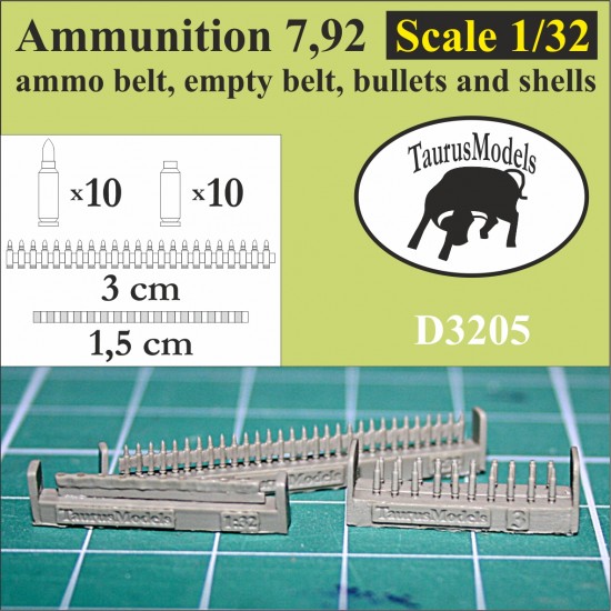 1/32 Ammunition Mauser 7.92 for German Observers Parabellum MG