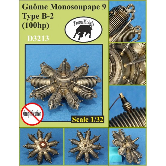 1/32 Gnome Monosoupape 9 Type B-2 100hp Engine