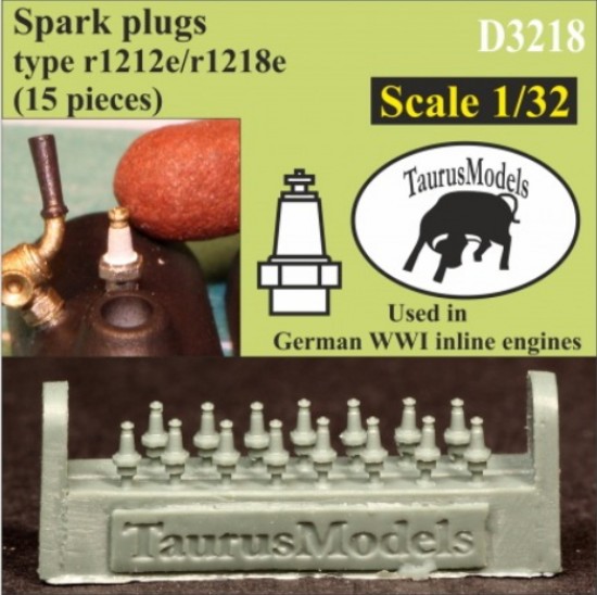 1/32 Spark Plugs Type r1212e/r1218e used in WWI German Inline Engines (15pcs)