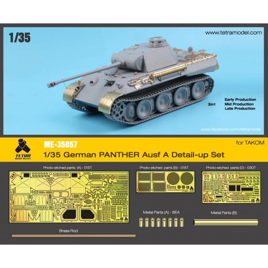 1/35 German Panther Ausf.A Detail-up Set for Takom kits