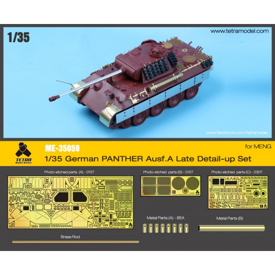 1/35 German Panther Ausf.A Late Detail-up Set for Meng Models