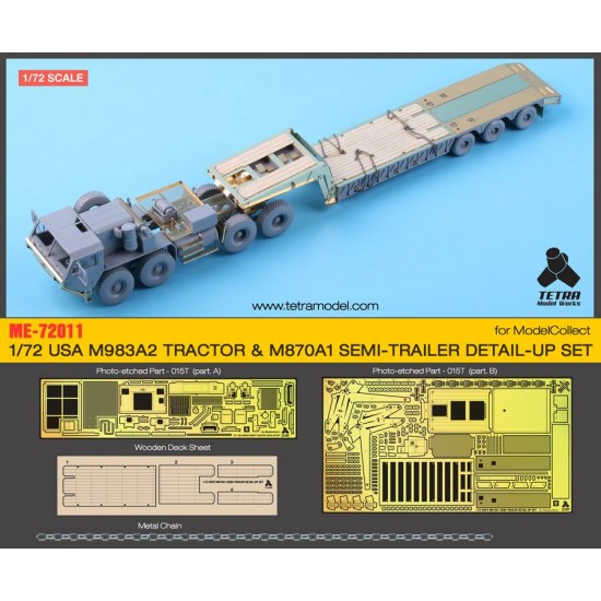 1/72 US M983A2 Tractor & M870A1 Semi-Trailer Detail Set for Modelcollect kits