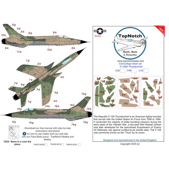 1/72 F-105D Thunderchief Camo Masks