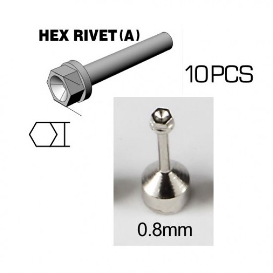 0.8mm Hex Rivet (A) Silvery