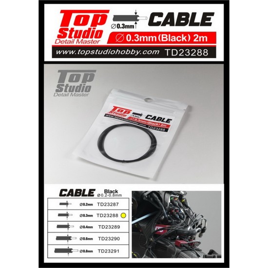 Black Cable (dia. 0.3mm, L: 2m)