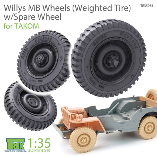 1/35 Willys MB Wheels (Weighted Tyres) w/Spare Wheel