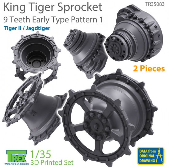 1/35 KingTiger 9 Teeth Sprockets Early Type Pattern 1 (2pcs)