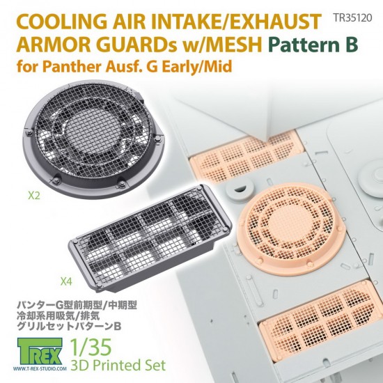 1/35 Panther G Early/Mid Pattern B Cooling Air Intake/Exhaust Armour Guards w/Mesh