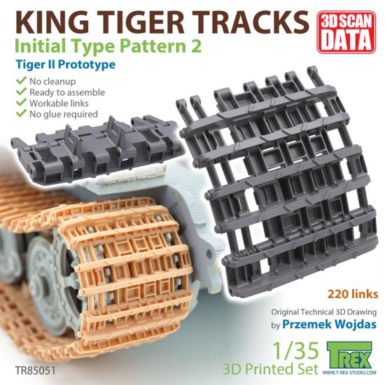 Tiger Racking 1/35 King Tiger T-Racks Initial Type Pattern 2 T-Rex Studio R85051