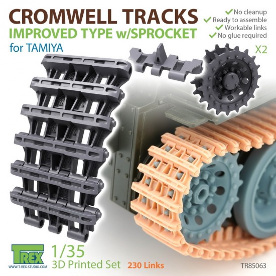 1/35 Cromwell Tracks Improved Type w/Sprocket for Tamiya kits