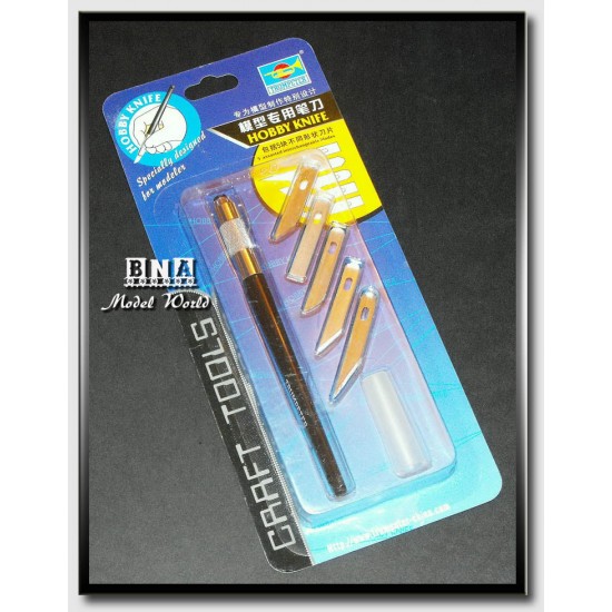 Hobby Knife with 5 Assorted Interchangeable Blades