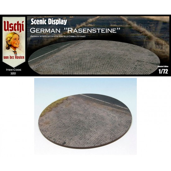 1/48 WWII German Rasensteine Luftwaffe Airfield Cobble Stones Display Base (circular)