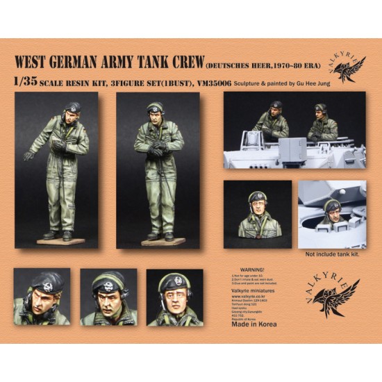 1/35 West German Army Tank Crew 1970-1980 Era for Leopard 1 Series (2 Figures and 1 Bust)